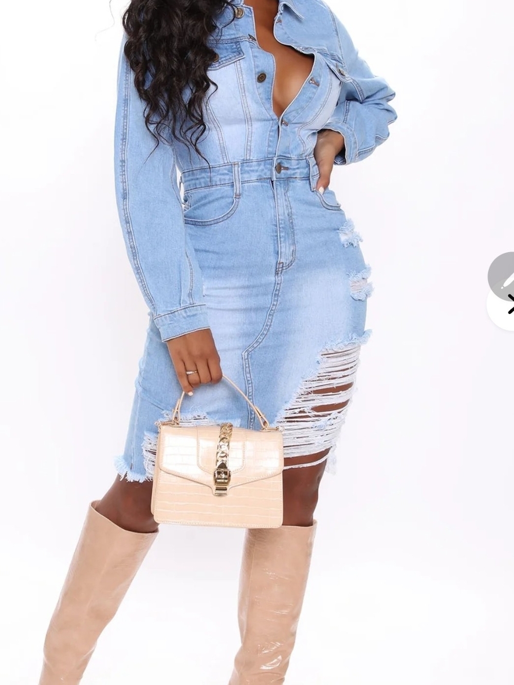 Fashion Nova All About It Denim Midi Dress